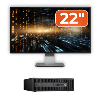 Pachet Second Hand Calculator HP ProDesk 600 G2 SFF, Intel Core i7-6700 3.40GHz, 8GB DDR4, 256GB SSD + Monitor 22 Inch