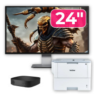 Pachet PC Second Hand HP T430 Thin Client, Intel Celeron N4000 1.10-2.60GHz, 2GB DDR4, 16GB SSD + Monitor 24" & Imprimanta Brother HL-L6300DW