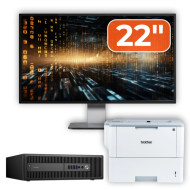 Pachet PC Second Hand HP ProDesk 600 G2 SFF, Intel Core i7-6700 3.40GHz, 8GB DDR4, 128GB SSD + 500GB HDD + Monitor 22" & Imprimanta Brother HL-L6300DW