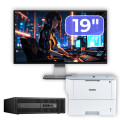 Pachet PC Second Hand HP ProDesk 600 G2 SFF, Intel Core i7-6700 3.40GHz, 8GB DDR4, 128GB SSD + 500GB HDD + Monitor 19" & Imprimanta Brother HL-L6300DW