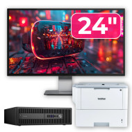Pachet PC Second Hand HP ProDesk 600 G2 SFF, Intel Core i5-6500 3.20GHz, 8GB DDR4, 500GB HDD + Monitor 24" & Imprimanta Brother HL-L6300DW