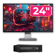 Pachet Calculator Second Hand HP Prodesk 600 G2 SFF, Intel Core i3-6100 3.70GHz, 8GB DDR4, 240GB SSD + Monitor 24"