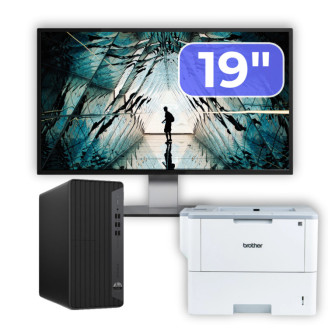 Pachet Calculator Second Hand HP EliteDesk 800 G6 Tower, Intel Core i5-10400F 2.90 - 4.30GHz, 16GB DDR4, Placa Video AMD Radeon R7 430 2GB, 256GB SSD + Monitor 19" & Imprimanta Brother HL-L6300DW