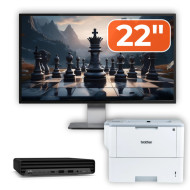 Pachet Calculator Second Hand HP EliteDesk 800 G6 Mini PC, Intel Core i5-10500T 2.30 - 3.80GHz, 8GB DDR4, 256GB SSD + Monitor 22" & Imprimanta Brother HL-L6300DW