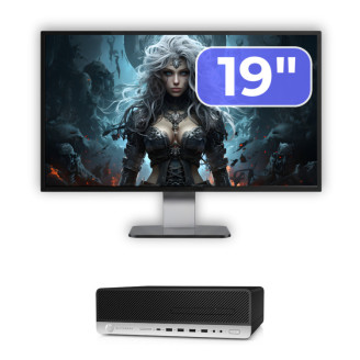 Pachet Calculator Second Hand HP ProDesk 800 G3 SFF, Intel Core i5-7500 3.40-3.80GHz, 8GB DDR4, 256GB SSD + Monitor 19"