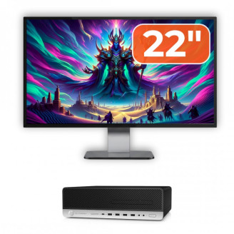 Pachet Calculator Second Hand HP ProDesk 800 G3 SFF, Intel Core i5-7500 3.40-3.80GHz, 8GB DDR4, 256GB SSD + Monitor 22"