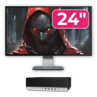 Pachet Calculator Second Hand HP ProDesk 800 G3 SFF, Intel Core i5-7500 3.40-3.80GHz, 8GB DDR4, 256GB SSD + Monitor 24"