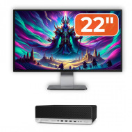 Pachet Calculator Second Hand HP ProDesk 800 G3 SFF, Intel Core i5-7500 3.40 - 3.80GHz, 16GB DDR4, 500GB SSD + 1TB HDD, DVD-ROM + Monitor 22"