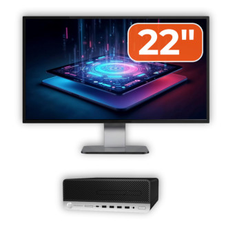 Pachet Calculator Second Hand HP ProDesk 600 G3 SFF, Intel Core i3-7100 3.90GHz, 8GB DDR4, 240GB SSD + Monitor 22"