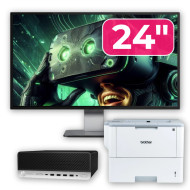 Pachet Calculator Second Hand HP ProDesk 600 G3 SFF, Intel Core i3-7100 3.90GHz, 8GB DDR4, 240GB SSD + Monitor 24" & Imprimanta Brother HL-L6300DW