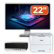Pachet Calculator Second Hand HP ProDesk 600 G3 SFF, Intel Core i3-6100 3.70GHz, 8GB DDR4, 256GB SSD, DVD-ROM + Monitor 22" & Imprimanta Brother HL-L6300DW