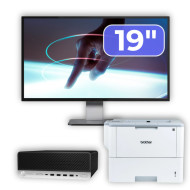 Pachet Calculator Second Hand HP ProDesk 600 G3 SFF, Intel Core i3-6100 3.70GHz, 8GB DDR4, 256GB SSD, DVD-ROM + Monitor 19" & Imprimanta Brother HL-L6300DW