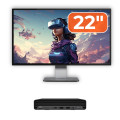 Pachet Calculator Second Hand HP ProDesk 400 G6 Mini, Intel Core i5-10500T 2.30 - 3.80GHz, 8GB DDR4, 256GB SSD + Monitor 22"