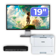 Pachet Calculator Second Hand HP ProDesk 400 G6 Mini, Intel Core i5-10500T 2.30 - 3.80GHz, 8GB DDR4, 256GB SSD + Monitor 19" & Imprimanta Brother HL-L6300DW
