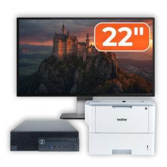 Pachet Calculator Second Hand DELL OptiPlex 3070 SFF, Intel Core i3-9100 3.60 - 4.20GHz, 8GB DDR4, 256GB SSD + Monitor 22" + Imprimanta Brother HL-L6300DW
