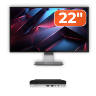 Pachet Calculator Second Hand HP ProDesk 400 G4 Mini PC, Intel Core i5-8500T 2.10 - 3.50GHz, 8GB DDR4, 256GB SSD + Monitor 22"