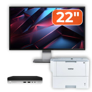 Pachet Calculator Second Hand HP ProDesk 400 G4 Mini PC, Intel Core i3-8100T 3.40GHz, 8GB DDR4, 256GB SSD + Monitor 22" & Imprimanta Brother HL-L6300DW