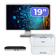 Pachet Calculator Second Hand HP ProDesk 400 G4 Mini PC, Intel Core i3-8100T 3.40GHz, 8GB DDR4, 256GB SSD + Monitor 19" & Imprimanta Brother HL-L6300DW