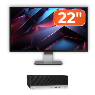 Pachet Calculator Second Hand HP ProDesk 400 G4 SFF, Intel Core i5-7500 3.40GHz, 8GB DDR4, 256GB SSD + Monitor 22"