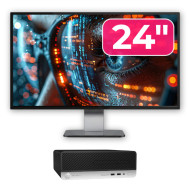 Pachet Calculator Second Hand HP ProDesk 400 G4 SFF, Intel Core i5-7500 3.40GHz, 8GB DDR4, 256GB SSD + Monitor 24"