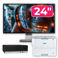 Pachet Calculator Second Hand HP ProDesk 400 G4 SFF, Intel Core i5-7500 3.40GHz, 8GB DDR4, 256GB SSD + Monitor 24" & Imprimanta Brother HL-L6300DW