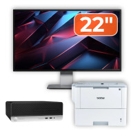Pachet Calculator Second Hand HP ProDesk 400 G4 SFF, Intel Core i5-7500 3.40GHz, 8GB DDR4, 256GB SSD + Monitor 22" & Imprimanta Brother HL-L6300DW
