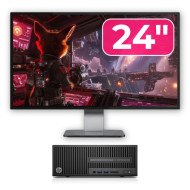 Pachet Calculator Second Hand HP 280 G2 SFF, Intel Pentium G4400 3.30GHz, 8GB DDR4, 500GB HDD, DVD-ROM + Monitor 24"