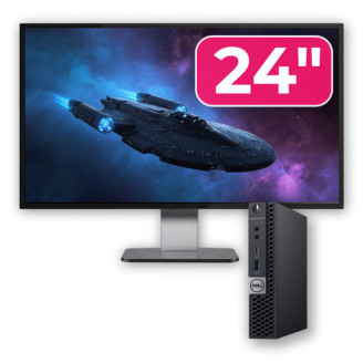 Pachet Calculator Second Hand DELL OptiPlex 5060 Mini PC, Intel Core i5-8500T 2.10-3.50GHz, 16GB DDR4, 512GB SSD + Monitor 24"
