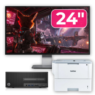 Pachet Calculator Second Hand HP 280 G2 SFF, Intel Core i5-6400 2.70GHz, 8GB DDR4, 500GB HDD, DVD-ROM + Monitor 24" & Imprimanta Brother HL-L6300DW