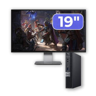 Pachet Calculator Second Hand DELL OptiPlex 5060 Mini PC, Intel Core i5-8500T 2.10-3.50GHz, 8GB DDR4, 256GB SSD + Monitor 19"