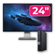 Pachet Calculator Second Hand DELL OptiPlex 5060 Mini PC, Intel Core i5-8500T 2.10-3.50GHz, 8GB DDR4, 256GB SSD + Monitor 24"