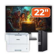 Pachet Calculator Second Hand DELL OptiPlex 5060 Mini PC, Intel Core i5-8500T 2.10-3.50GHz, 8GB DDR4, 256GB SSD + Monitor 22" + Imprimanta Brother HL-L6300DW