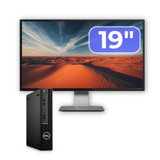 Pachet Calculator Second Hand DELL OptiPlex 3090 Mini PC, Intel Core i3-10105T 3.00 - 3.90GHz, 8GB DDR4, 256GB SSD + Monitor 19"