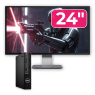 Pachet Calculator Second Hand DELL OptiPlex 3090 Mini PC, Intel Core i3-10105T 3.00 - 3.90GHz, 8GB DDR4, 256GB SSD + Monitor 24"