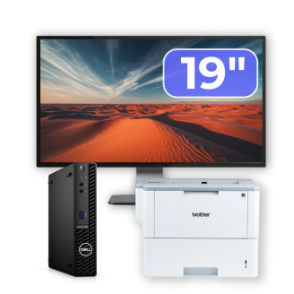 Pachet Calculator Second Hand DELL OptiPlex 3090 Mini PC, Intel Core i3-10105T 3.00 - 3.90GHz, 8GB DDR4, 256GB SSD + Monitor 19" + Imprimanta Brother HL-L6300DW