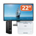 Pachet Calculator Second Hand DELL OptiPlex 3090 Mini PC, Intel Core i3-10105T 3.00 - 3.90GHz, 8GB DDR4, 256GB SSD + Monitor 22" + Imprimanta Brother HL-L6300DW