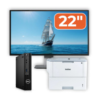 Pachet Calculator Second Hand DELL OptiPlex 3090 Mini PC, Intel Core i3-10105T 3.00 - 3.90GHz, 8GB DDR4, 256GB SSD + Monitor 22" + Imprimanta Brother HL-L6300DW