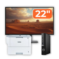 Pachet Calculator Second Hand DELL OptiPlex 7080 Mini PC, Intel Core i5-10500T 2.30 - 3.80GHz, 8GB DDR4, 256GB SSD + Monitor 22" + Imprimanta Brother HL-L6300DW