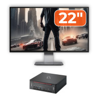 Pachet Calculator Second Hand Fujitsu Esprimo Q958 Mini PC, Intel Core i5-8400 2.80 - 4.00GHz, 8GB DDR4, 256GB SSD + Monitor 22"