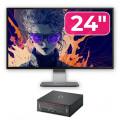 Pachet Calculator Second Hand Fujitsu Esprimo Q958 Mini PC, Intel Core i5-8400 2.80 - 4.00GHz, 8GB DDR4, 256GB SSD + Monitor 24"