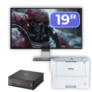 Pachet Calculator Second Hand Fujitsu Esprimo Q958 Mini PC, Intel Core i5-8400 2.80 - 4.00GHz, 8GB DDR4, 256GB SSD + Monitor 19" + Imprimanta Brother HL-L6300DW