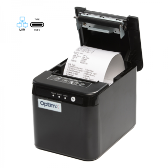 Imprimanta termica pentru chitante, bonuri, HoReCa, OptimX Pro HQ821, 80mm, viteza de printare 200mm/s, USB, LAN