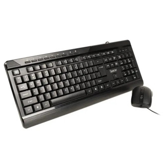 Kit tastatura wired Spacer SPOK-WD-02 USB cu Mouse Negru