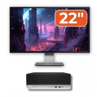 Pachet Calculator Second Hand HP ProDesk 400 G4 SFF, Intel Core i3-7100 3.90GHz, 8GB DDR4, 500GB SATA + Monitor 22"