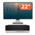 Pachet Calculator Second Hand HP EliteDesk 800 G4 SFF, Intel Core i5-8500 3.00 - 4.10GHz, 8GB DDR4, 256GB SSD + Monitor 22"