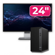 Pachet PC Second Hand HP ProDesk 600 G6 MT, Intel Core i5-10500 3.10 - 4.50GHz, 8GB DDR4, 256GB SSD + Monitor 24"