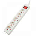 Prelungitor Spacer PP-5-30, Schuko x 5, cablu 3m, 16A, protectie copii, alb