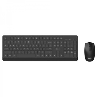 Kit Tastatura + Mouse OptimX Pro KM501W , High Quality, Slim, Silent click, Graphite black,  US Layout, Wireless 2.4GHz