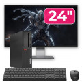 Pachet PC Second Hand Lenovo ThinkCentre M720s SFF, Intel Core i5-9400 2.90-4.10GHz, 8GB DDR4, 256GB SSD NVMe + Monitor 24" + cadou tastatura si mouse OptimX Pro KM500