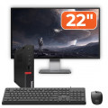 Pachet PC Second Hand Lenovo ThinkCentre M720q MiniPC, Intel Core i5-9400T 1.80 - 3.40GHz, 8GB DDR4, 256GB SSD NVMe + Monitor 22" + cadou tastatura si mouse OptimX Pro KM500